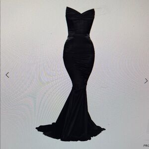 Delphine Strapless Mermaid Evening Gown - Black